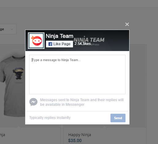 NinjaTeam Facebook Messenger WordPress Plugin