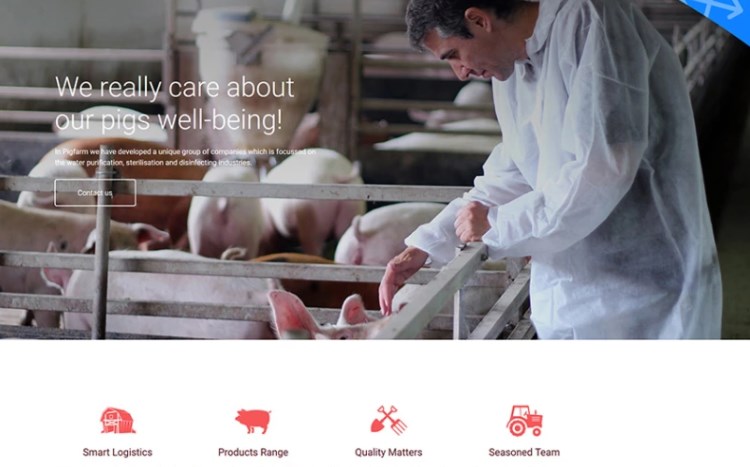 Agro Website Template for Pork Farms