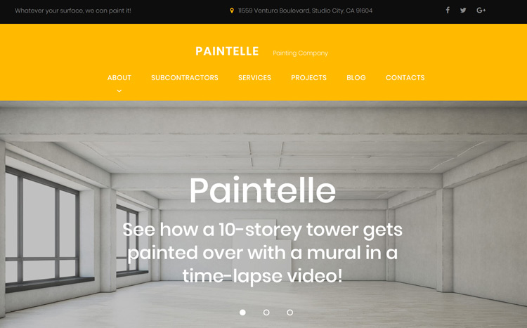 Paintelle Painting Contractor Website Template Paintelle Painting Contractor Website Template