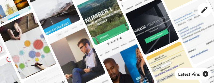 Beautiful Header image with collection of your Latest pins