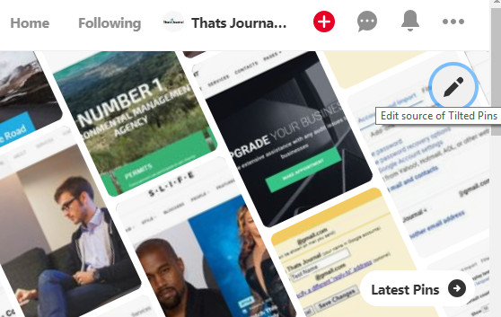 Edit Source of Tilted Pins button in Pinterest