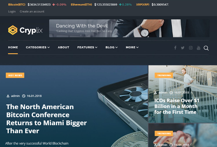 Monstroid Cryptocurrency WordPress Theme