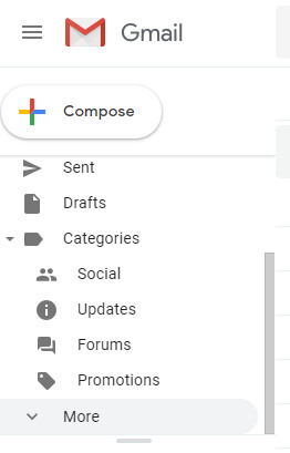 Scroll down in Labels and click on More in Gmail