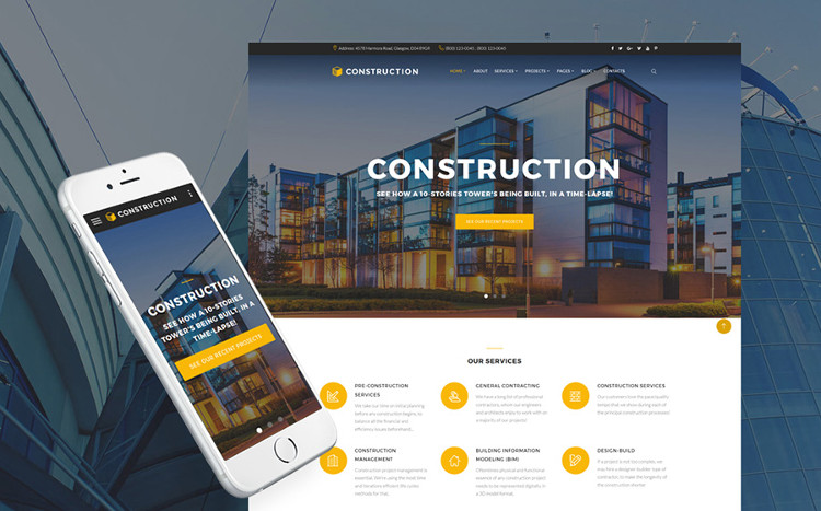 Construction Company HTML5 Website Template