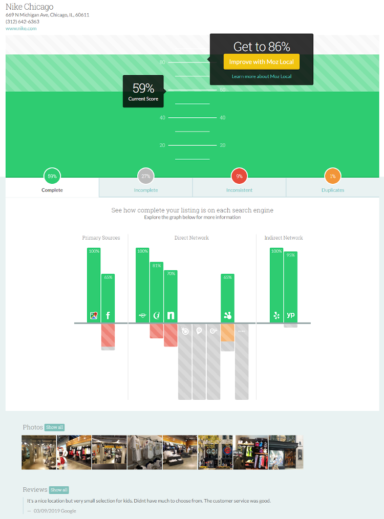 Moz Local for local listings