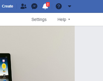 Settings link on top right corner of the page