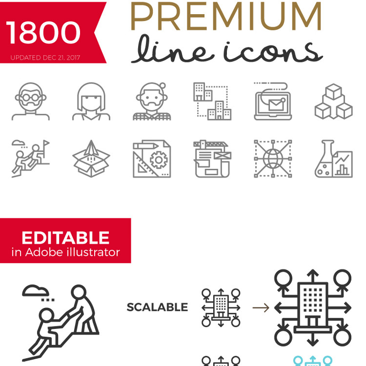 Becris - Premium Line Icons Iconset Template