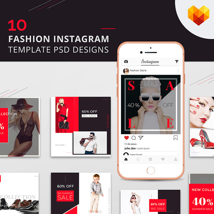 10 Fashion Instagram Template PSD Designs