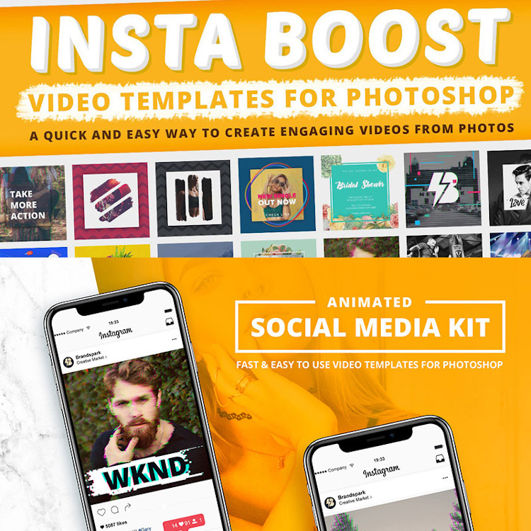 Animated - Instagram Video Templates for Photoshop