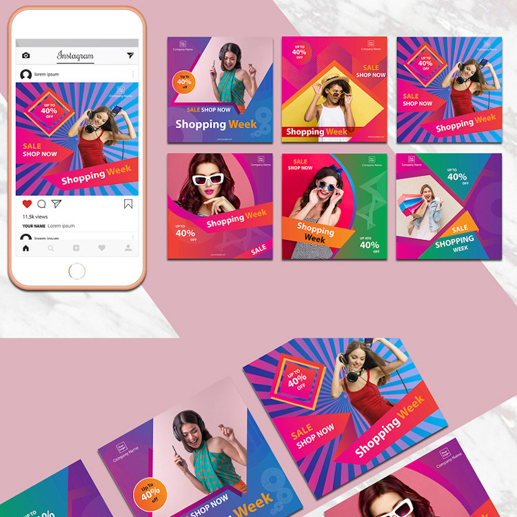 Colorful Instagram Banner Pack