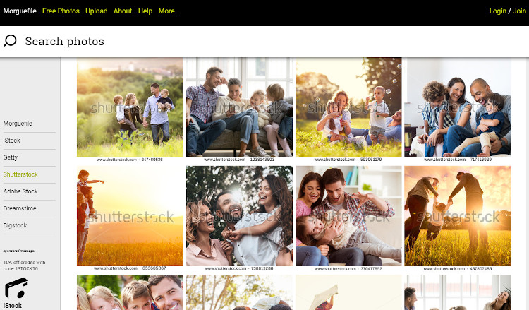 Find photos in Morguefile