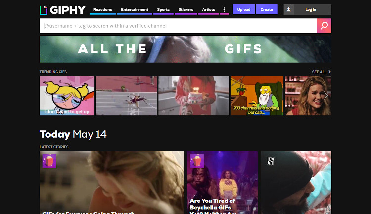 Search gifs in Giphy