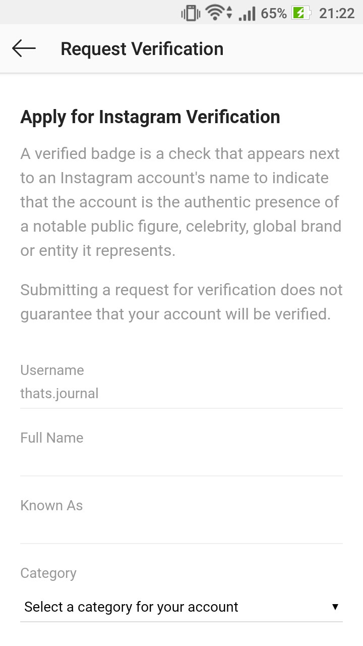 How to Request Verification of account in Instagram