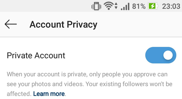 How to convert a Public Instagram account to Private