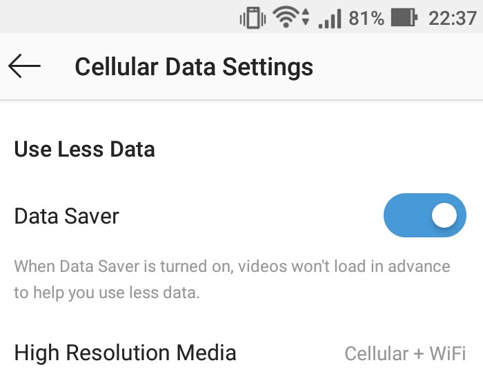 How to reduce Cellular Data Usage in Instagram