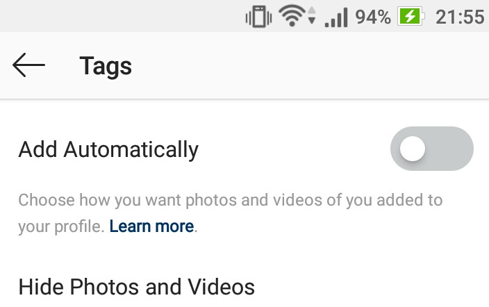 How to stop automatic tagging of you in photos in Instagram