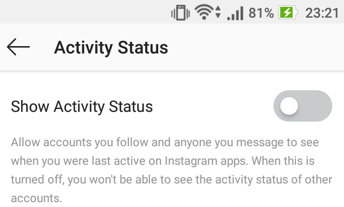 How to turn off Activity Status in Instagram