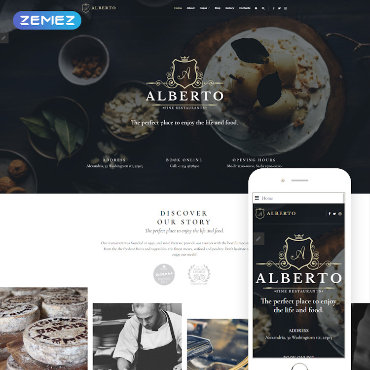Alberto - Restaurant Business Joomla Theme