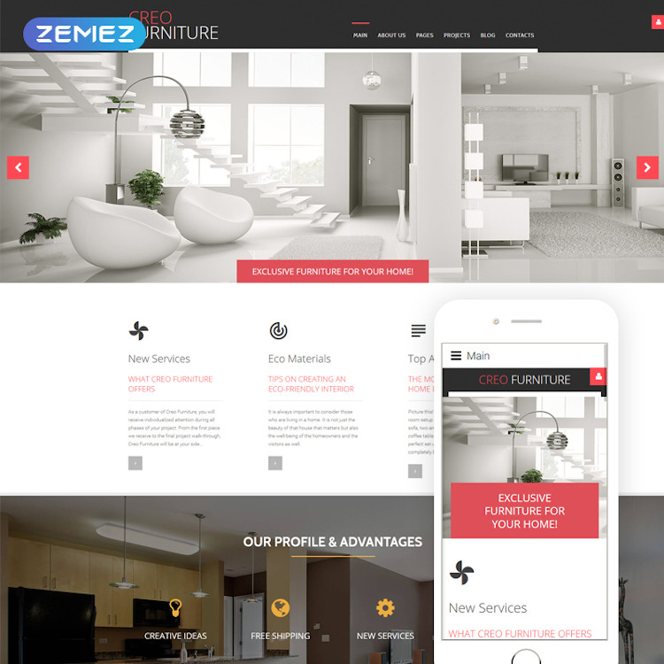 CreoFurniture - Responsive Furniture Joomla Website