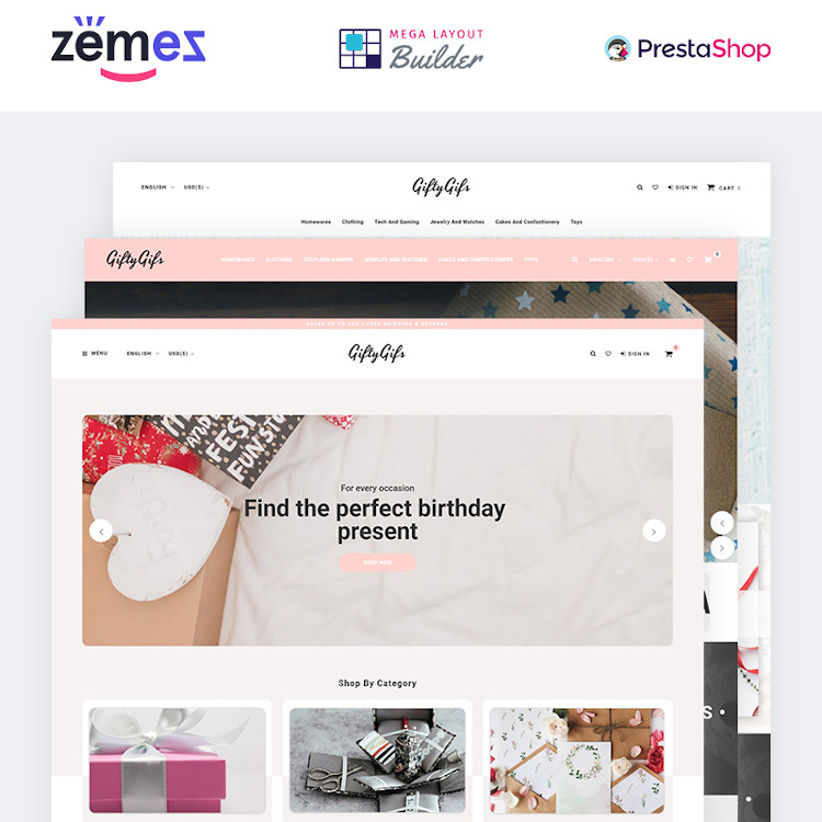 GiftyGifts - Giftware Store Ecommerce PrestaShop Theme