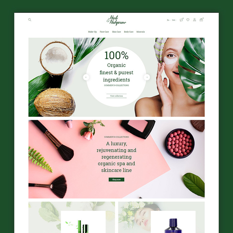 Herb and Hedgerow - Organic Cosmetics Store PrestaShop Theme