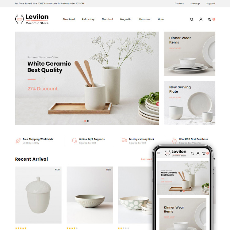 Levilon - Ceramic Store PrestaShop Theme