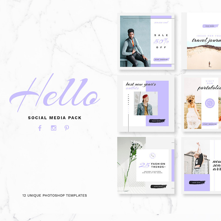 12 Photoshop social media templates