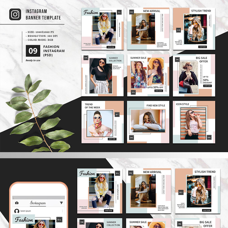 Instagram banner templates