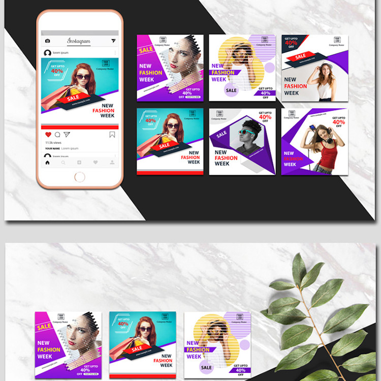 Vibrant banners for social media