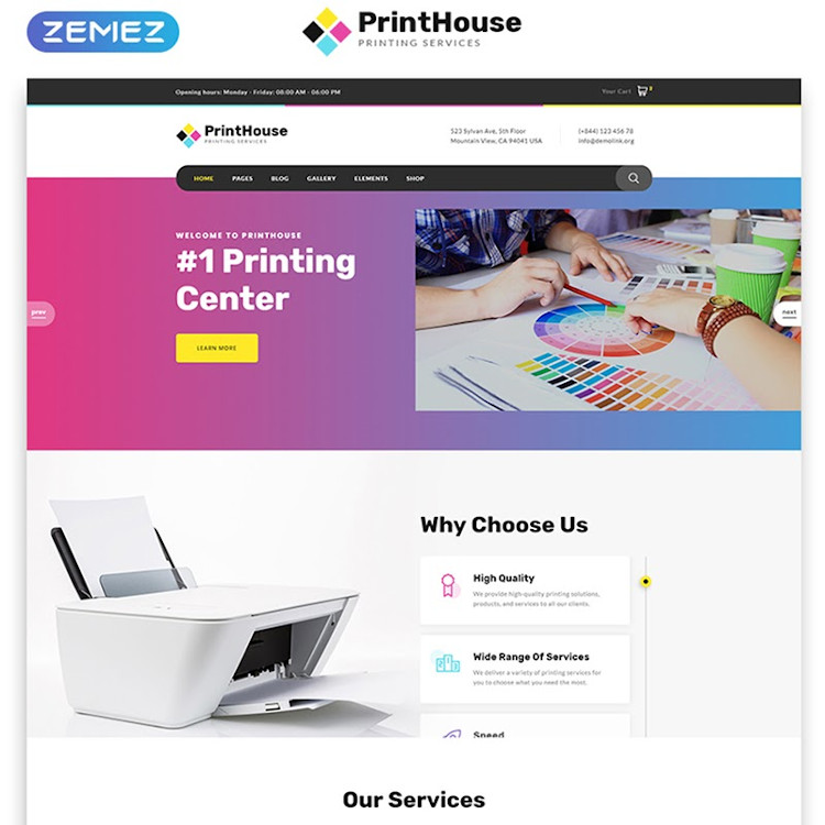 PrintHouse HTML5 website template