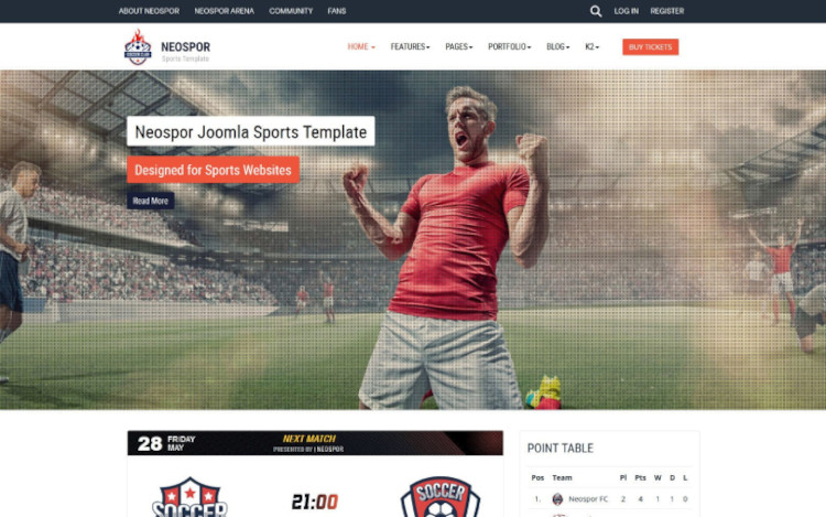 Neospor Joomla 3.9 Sports Template Neospor Joomla 3.9 Sports Template
