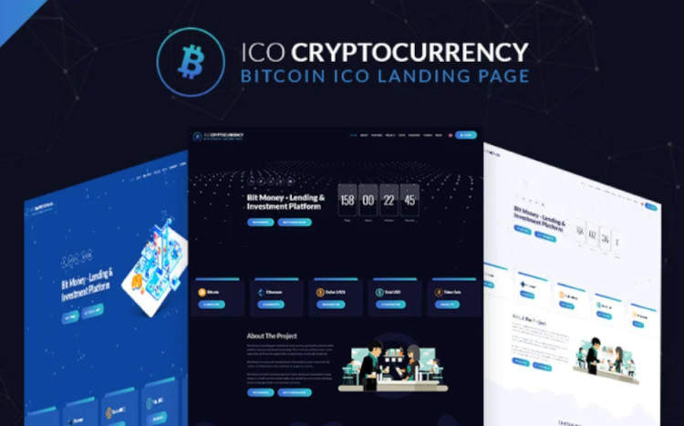 ICO Cryptocurrency Bitcoin Landing Page Template ICO Cryptocurrency Bitcoin Landing Page Template