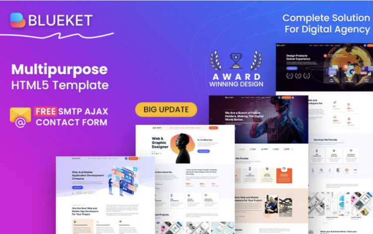 Blueket Digital Agency HTML5 Template Blueket Digital Agency HTML5 Template